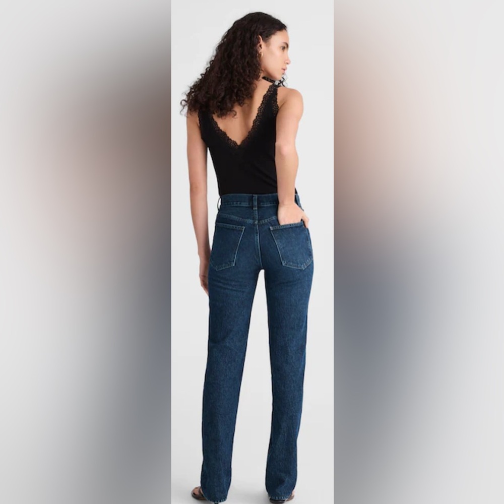 NEW Madewell The Longline Straight Leg Deep Wash McKinney Wash Jeans Size 25 - Picture 5 of 15
